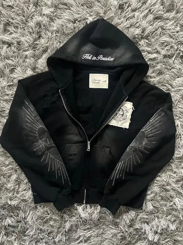 zip-up custom design hoodie